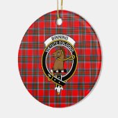 Scottish Clan Binning Tartan en Crest Keramisch Ornament (Links)