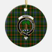 Scottish Clan Bisset Pattern Tartan en Crest Keramisch Ornament (Voorkant)