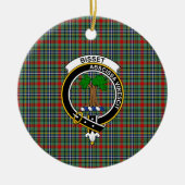 Scottish Clan Bisset Tartan en Crest Keramisch Ornament (Voorkant)