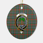 Scottish Clan Bisset Tartan en Crest Keramisch Ornament (Links)