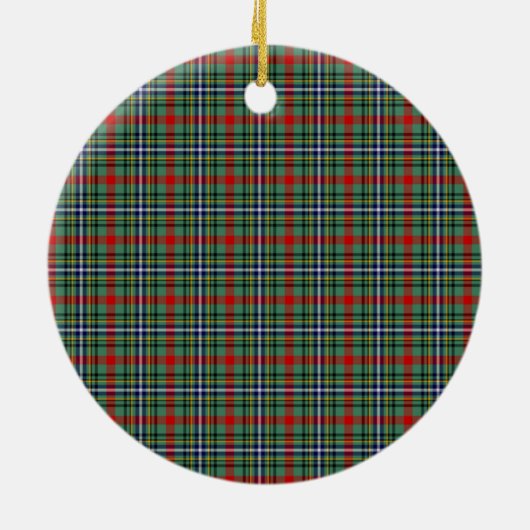 Scottish Clan Bisset Tartan en Crest Keramisch Ornament (Achterkant)