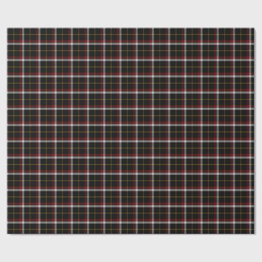 Scottish Clan Black Tartan Pset Wrapping Paper Cadeaupapier (Vlak)