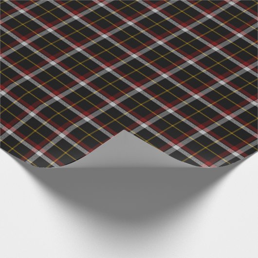Scottish Clan Black Tartan Pset Wrapping Paper Cadeaupapier (Hoek)