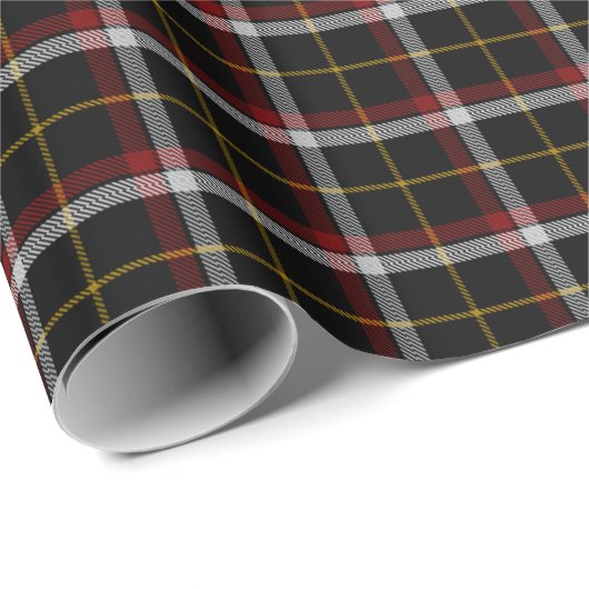 Scottish Clan Black Tartan Pset Wrapping Paper Cadeaupapier (Rol Hoek)