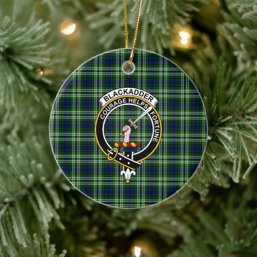 Scottish Clan Blackadder Tartan en Crest Keramisch Ornament (Boom)