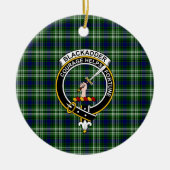 Scottish Clan Blackadder Tartan en Crest Keramisch Ornament (Voorkant)