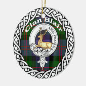 Scottish Clan Blair Crest Old Tartan and Crest Keramisch Ornament (Links)