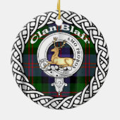 Scottish Clan Blair Crest Old Tartan and Crest Keramisch Ornament (Achterkant)