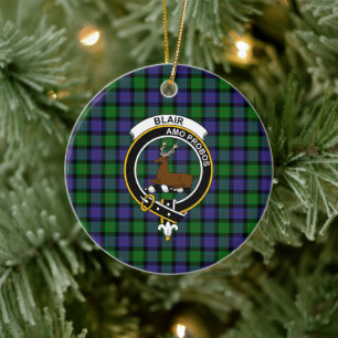 Scottish Clan Blair Tartan en Crest Keramisch Ornament
