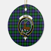 Scottish Clan Blair Tartan en Crest Keramisch Ornament (Links)