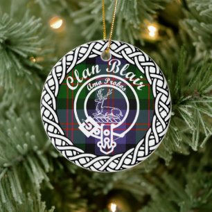 Scottish Clan Blair Tartan en Crest Keramisch Ornament