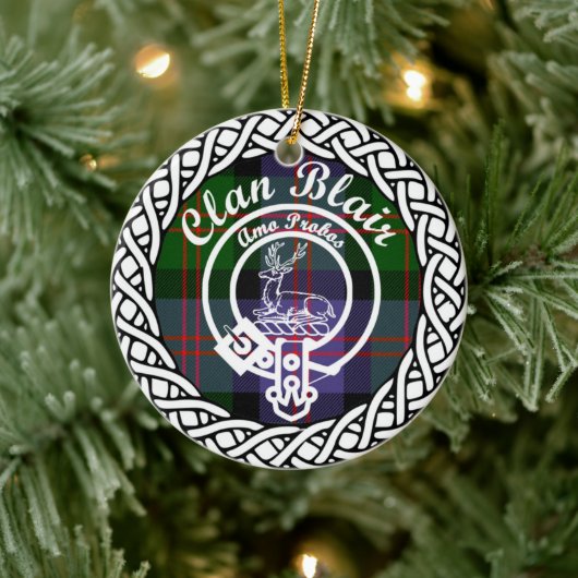 Scottish Clan Blair Tartan en Crest Keramisch Ornament (Boom)