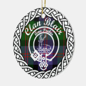 Scottish Clan Blair Tartan en Crest Keramisch Ornament (Links)