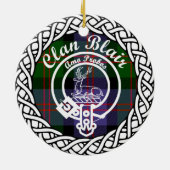 Scottish Clan Blair Tartan en Crest Keramisch Ornament (Achterkant)