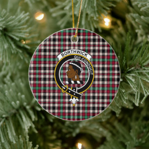Scottish Clan Borthwick Ancient Tartan en Crest Keramisch Ornament