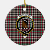 Scottish Clan Borthwick Ancient Tartan en Crest Keramisch Ornament (Voorkant)