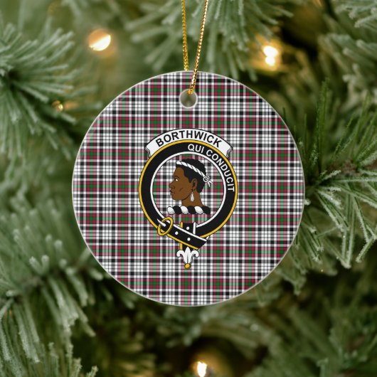 Scottish Clan Borthwick Tartan en Crest Keramisch Ornament (Boom)