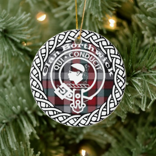 Scottish Clan Borthwick Tartan en Crest Keramisch Ornament (Boom)