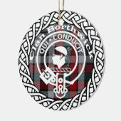 Scottish Clan Borthwick Tartan en Crest Keramisch Ornament (Links)