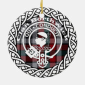 Scottish Clan Borthwick Tartan en Crest Keramisch Ornament (Achterkant)