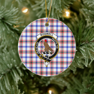 Scottish Clan Boswell Modern Tartan en Crest Keramisch Ornament