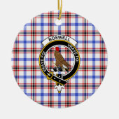 Scottish Clan Boswell Modern Tartan en Crest Keramisch Ornament (Voorkant)