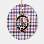 Scottish Clan Boswell Modern Tartan en Crest Keramisch Ornament (Links)