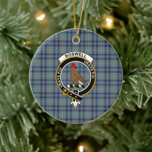 Scottish Clan Boswell Tartan en Crest Keramisch Ornament
