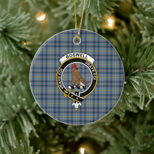 Scottish Clan Boswell Tartan en Crest Keramisch Ornament (Boom)