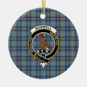 Scottish Clan Boswell Tartan en Crest Keramisch Ornament (Voorkant)