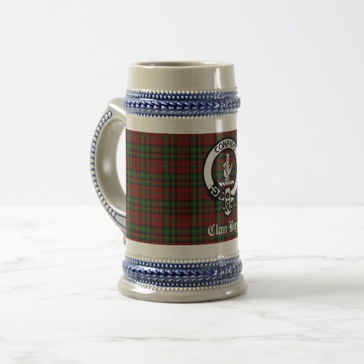 Scottish Clan Boyd Crest Badge & Tartan Bierpul (Voorkant links)