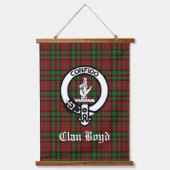 Scottish Clan Boyd Crest Badge & Tartan Hangend Wandkleed (Voorkant)
