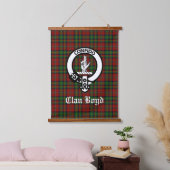 Scottish Clan Boyd Crest Badge & Tartan Hangend Wandkleed (Slaapkamer)