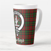 Scottish Clan Boyd Crest Badge & Tartan Latte Mok (Rechterhoek)