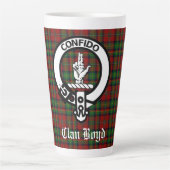 Scottish Clan Boyd Crest Badge & Tartan Latte Mok (Voorkant)