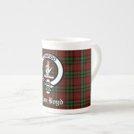 Scottish Clan Boyd Crest Badge & Tartan Porselein Kop