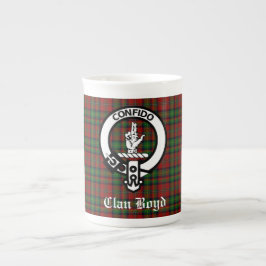 Scottish Clan Boyd Crest Badge & Tartan Porselein Kop