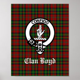 Scottish Clan Boyd Crest Badge & Tartan Poster