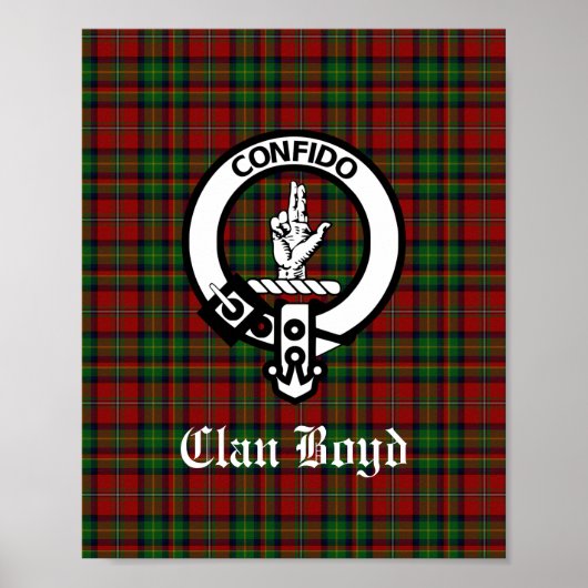 Scottish Clan Boyd Crest Badge & Tartan Poster (Voorkant)