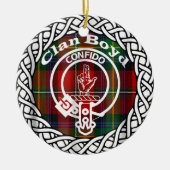 Scottish Clan Boyd Tartan en Crest Keramisch Ornament (Voorkant)