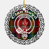 Scottish Clan Boyd Tartan en Crest Keramisch Ornament (Achterkant)