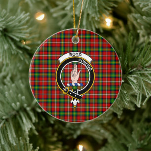 Scottish Clan Boyd Tartan en Crest Keramisch Ornament
