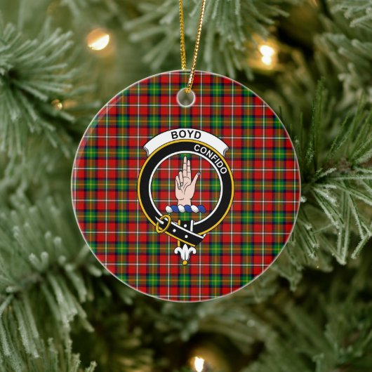 Scottish Clan Boyd Tartan en Crest Keramisch Ornament (Boom)