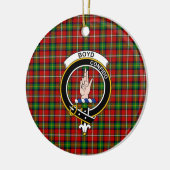 Scottish Clan Boyd Tartan en Crest Keramisch Ornament (Links)