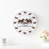 Scottish Clan Boyd Tartan Pset Scottie Dogs Grote Klok (Huis)