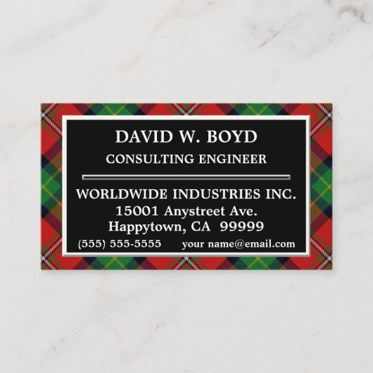 Scottish Clan Boyd Tartan Pset Visitekaartje (Voorkant)