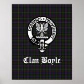 Scottish Clan Boyle Crest Badge & Tartan Poster (Voorkant)