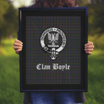 Scottish Clan Boyle Crest Badge & Tartan