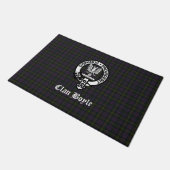 Scottish Clan Boyle Crest & Tartan Deurmat (Schuin)