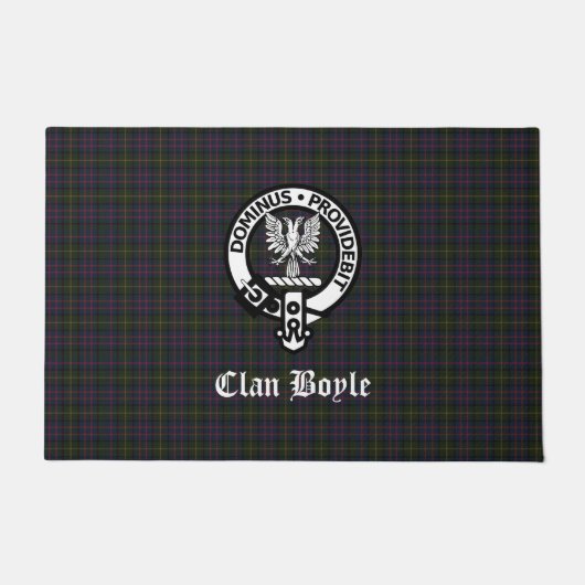 Scottish Clan Boyle Crest & Tartan Deurmat (Voorkant)